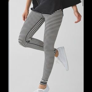 Lululemon Wunder Under Pant Black White Stripe 6